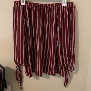 Off the shoulder striped top